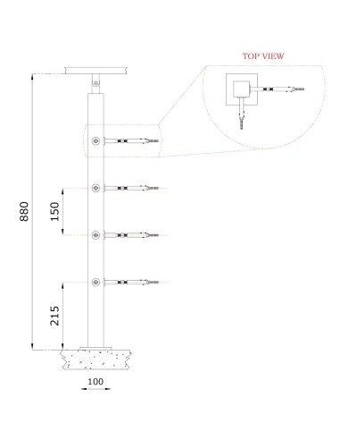 Cable Railing Post - CP106-technical specifications
