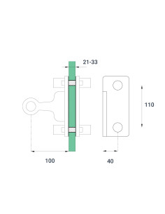 One-Way 180-degree Spider with Fin-s801-front view 2