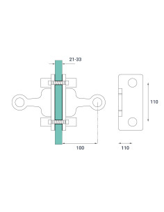 One-Way 90-Degree Spider with Fin (180-Degree) for Glass Facades | s804 2