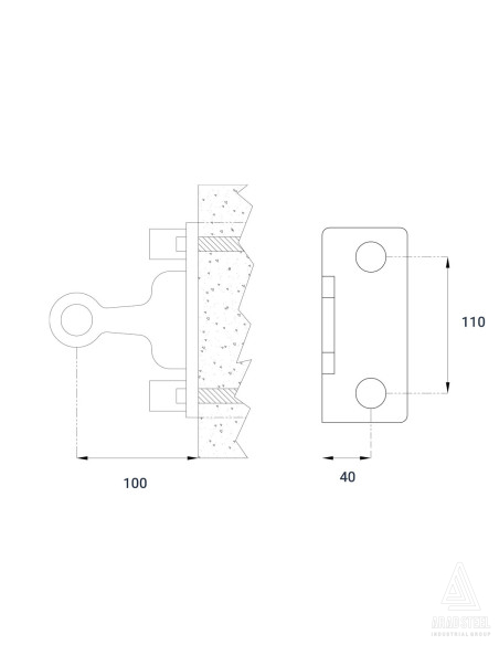 One-Way 90 degree Wall-mounted Glass Spider -s808 - technical specifications