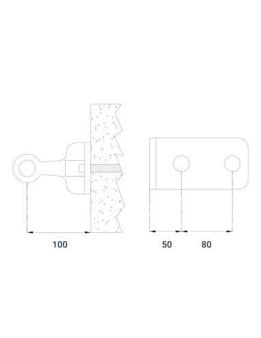 One-Way 180 degree Wall-mounted Glass Spider -s818 - technical specification