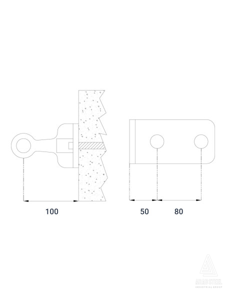 One-Way 180 degree Wall-mounted Glass Spider -s818 - technical specification