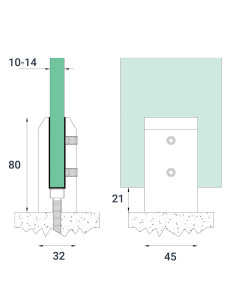 Square Glass Clamp Holder | Stainless Steel 304 & 316 | 10-14mm Glass 2