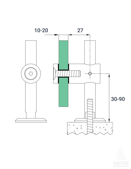 Glass Clamp C707 - Technical Specification
