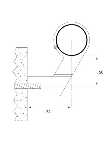 Closed-Ring Hand Rail Bracket - technical specifications