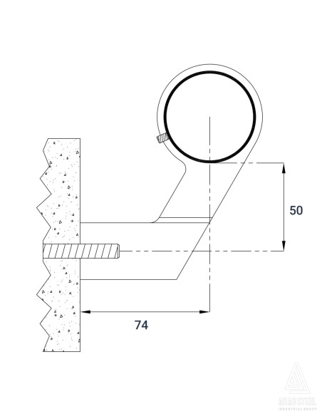 Closed-Ring Hand Rail Bracket - technical specifications