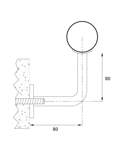 Wall Railing Bracket - P504-technical specifications