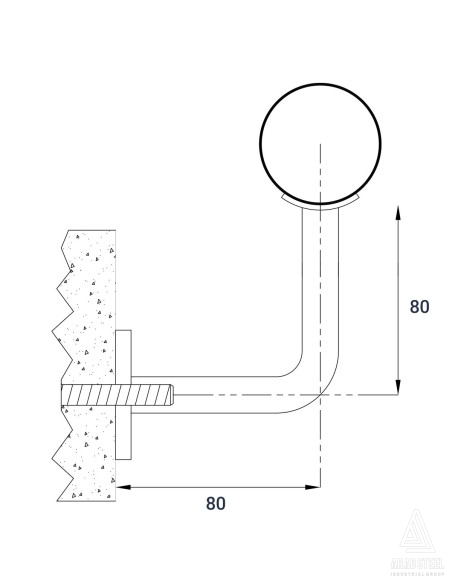 Wall Railing Bracket - P504-technical specifications