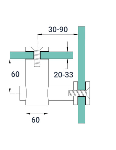 Adjustable L Shape Glass-to-Glass Hardware for Glass Facades and Stairs | technical specifications