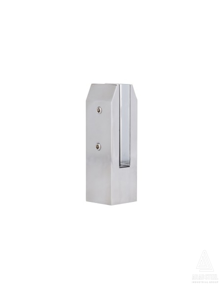 Square Stainless Steel Glass Clamp for Top Mounted Railing Systems | No Glass Drilling