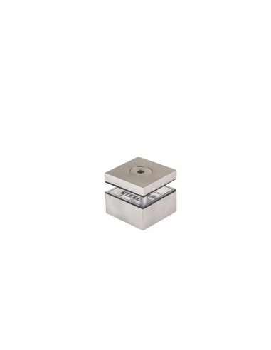 Fixed Stainless Steel Square Glass Adapter Standoff | 21mm Distance | 45mm Size