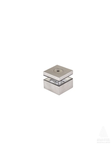 Fixed Stainless Steel Square Glass Adapter Standoff | 21mm Distance | 45mm Size