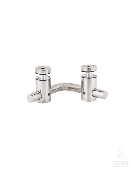 Round L Style Glass-to-Glass Hardware for Glass Railing | 10-20mm Thickness