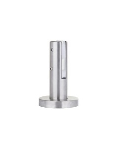 Frameless Glass Pool Fence Spigot (Round) with Base Plate & Cover - Surface Mount - No Glass Drilling