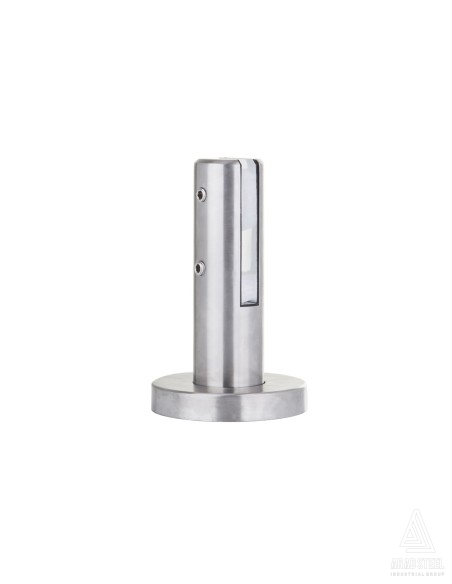 Frameless Glass Pool Fence Spigot (Round) with Base Plate & Cover - Surface Mount - No Glass Drilling