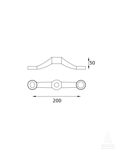 Two-ways 180 Degree Glass Spider - s842 - technical specification