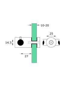 Glass Standoff | Stainless Steel | For 14.5mm Rod Installations 2
