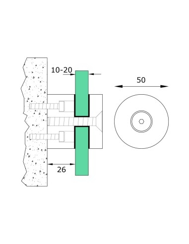 Glass Standoff Bracket - F29 - technical specifications