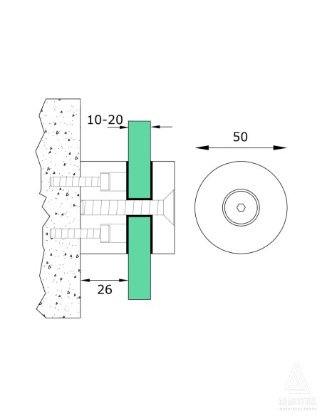 Glass Standoff Bracket - F29 - technical specifications