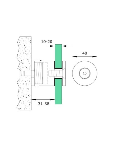 Glass Standoff Bracket - F22 - Specifications