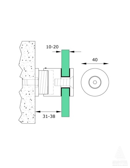 Glass Standoff Bracket - F22 - Specifications